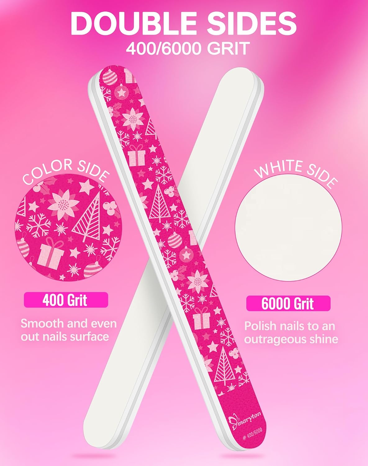 Maryton Nail Buffer for Natural Nails, Unique Gifts for Women, Ultra Shine Buffing Files Nail Care Kit Gifts for Her, 3Pcs