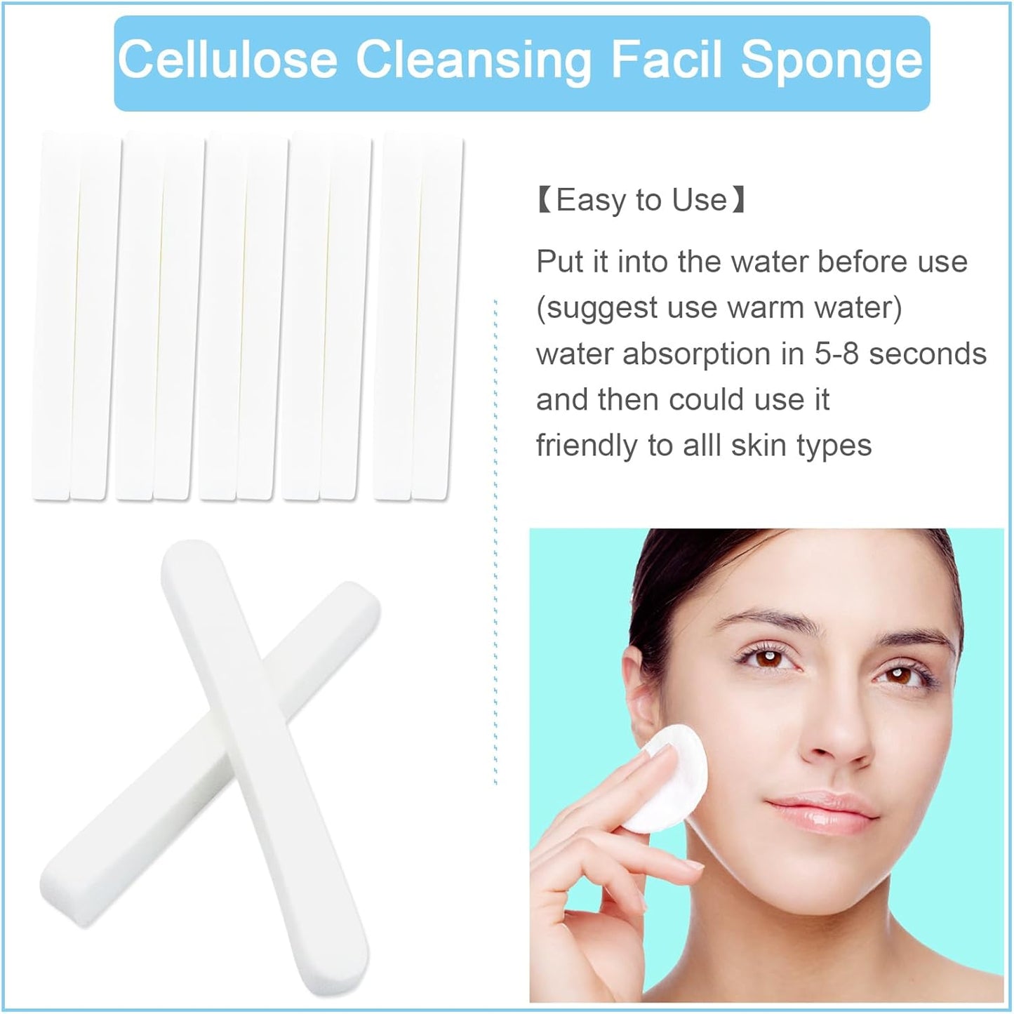 120 Count Compressed Facial Sponges, Face Cleansing Sponge for Estheticians Spa Wash Round Makeup Removal Sponge Pads for Women,Girls Compress Exfoliating Removal Sponge (White)