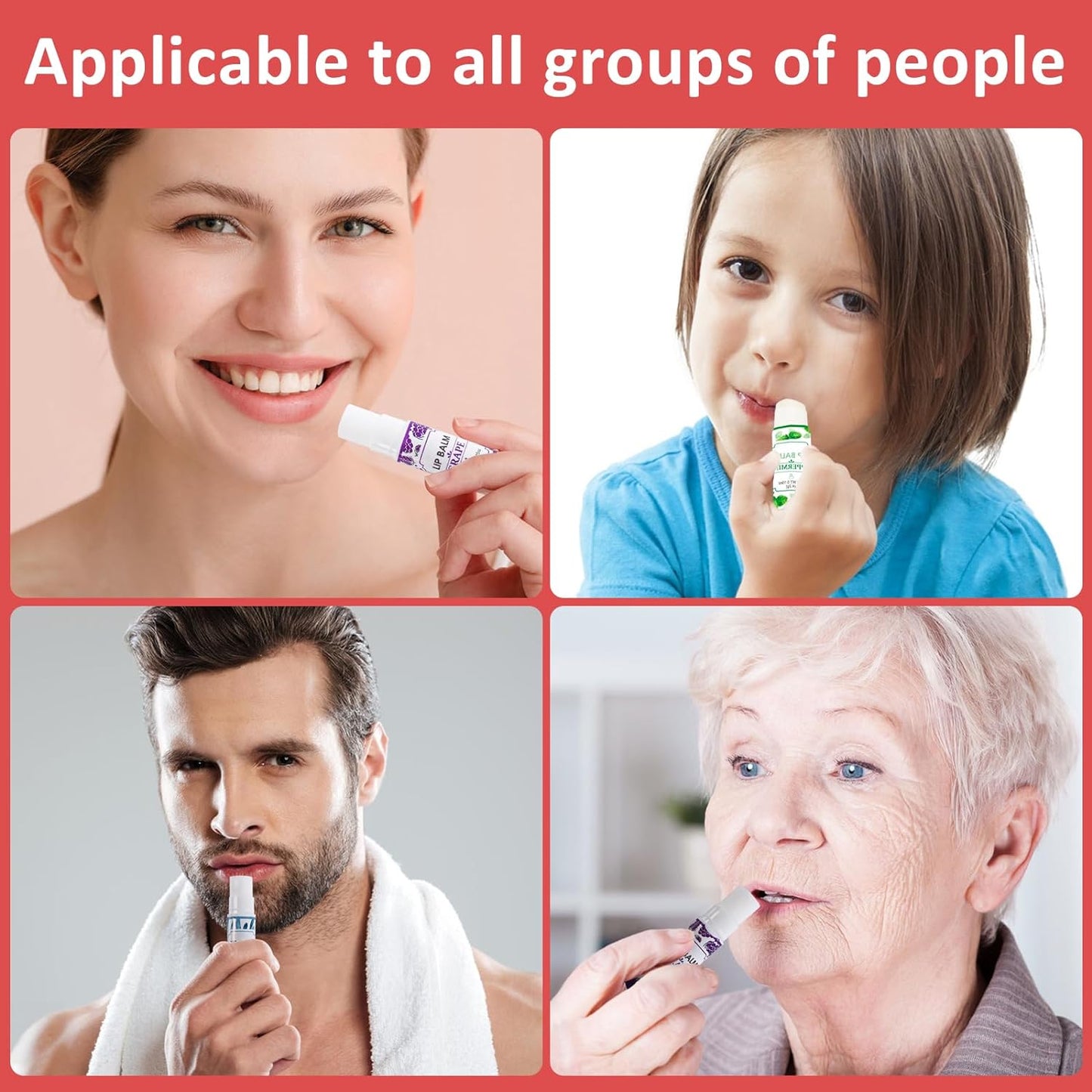 16 Pack Lip Balm, Natural Lip Balm Bulk with Vitamin E and Coconut Oil, Bulk Moisturizing Lip Balms for Dry Lips-16 Flavors