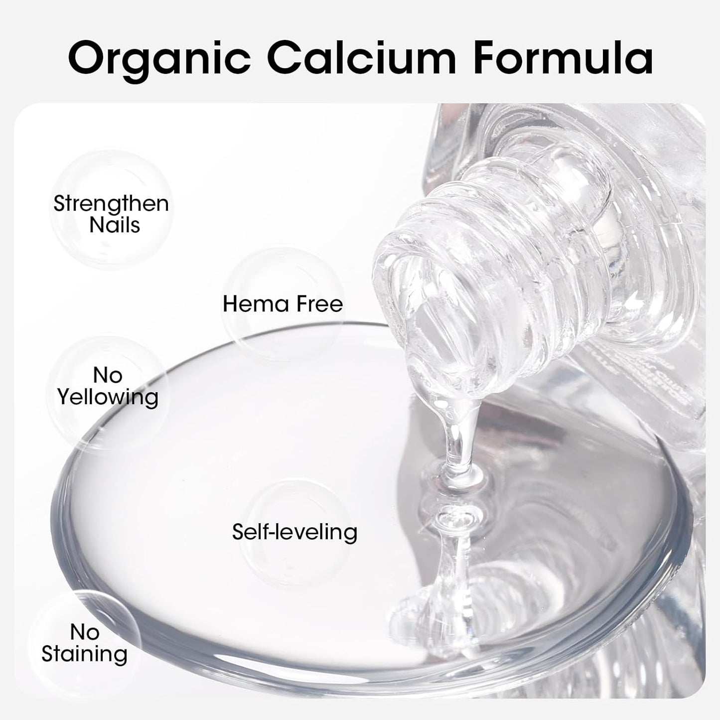 GELLEN Clear Nail Polish Top Coat, Shine Glossy Regular Nail Polish, Calcium Formula Strengthens Nails, Quick Air Dry, No Wipe, Long Lasting, Chip Resistant, Not UV Gel, Hema Free, Non-toxic, 15ml