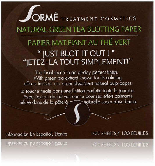 Sorme' Treatment Cosmetics Blotting Paper, Green Tea, 0.5 oz.