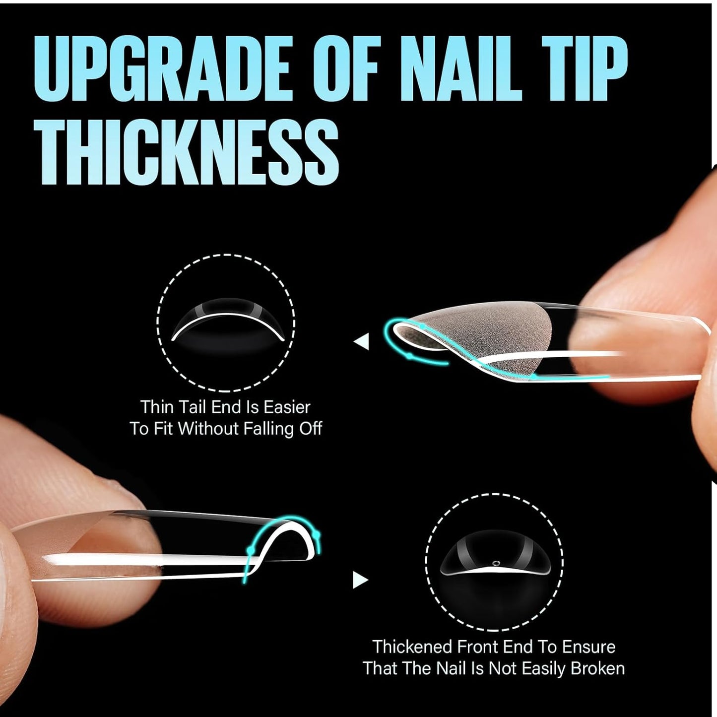 TOMICCA Medium Coffin Nail Tips, 504Pcs Half Matte Soft Acrylic Nail Tips, 12 Sizes Acrylic Pre-Shaped Nails, Full Cover False Nails for Extension Nail