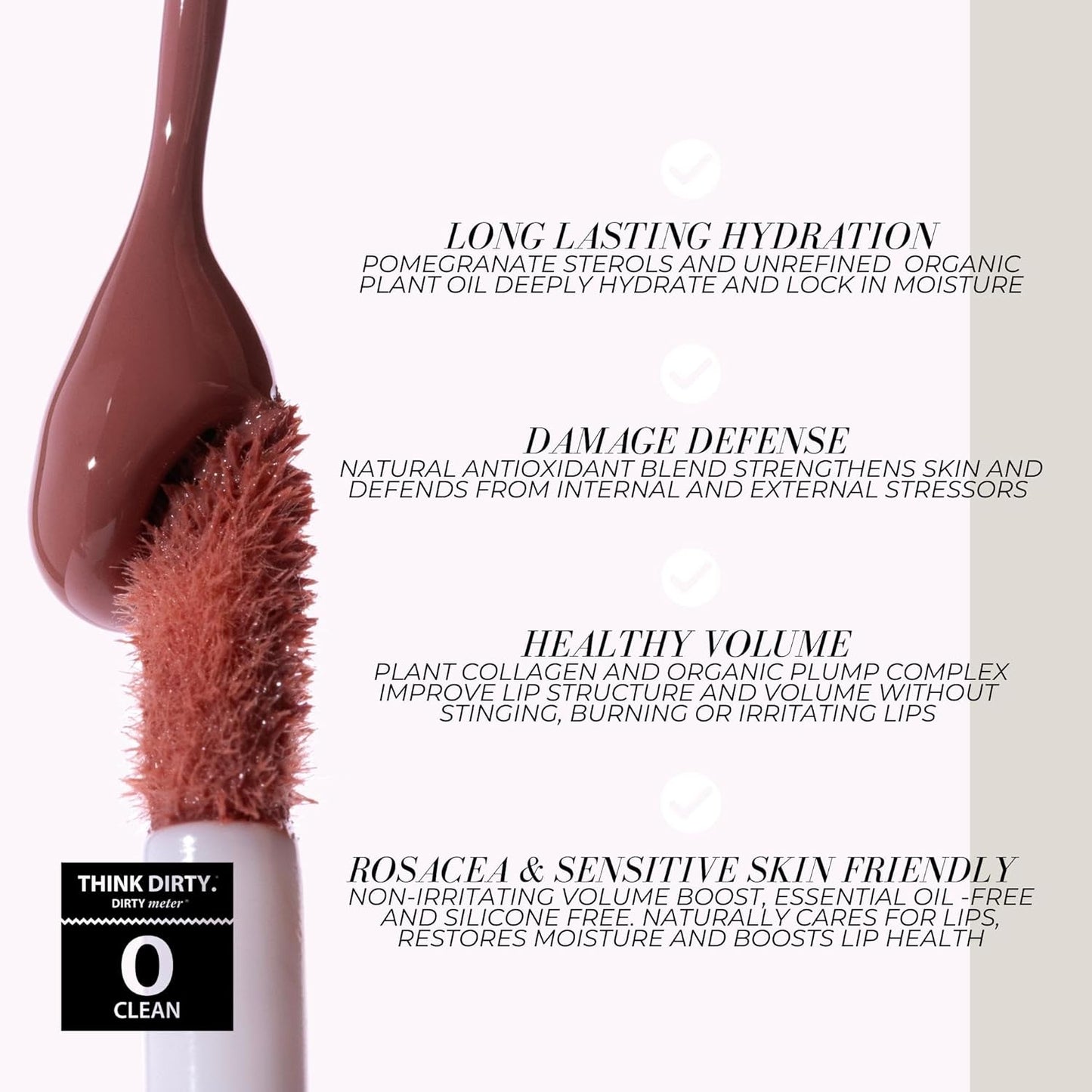 FITGLOW Beauty Lip Colour Serum | Hydrating Lip Gloss | Plumping Anti-Aging Lip Treatment | Natural Shine with Pomegranate Sterols & Collagen | Buildable Color for Dry Chapped Lips | Bloom - 10g