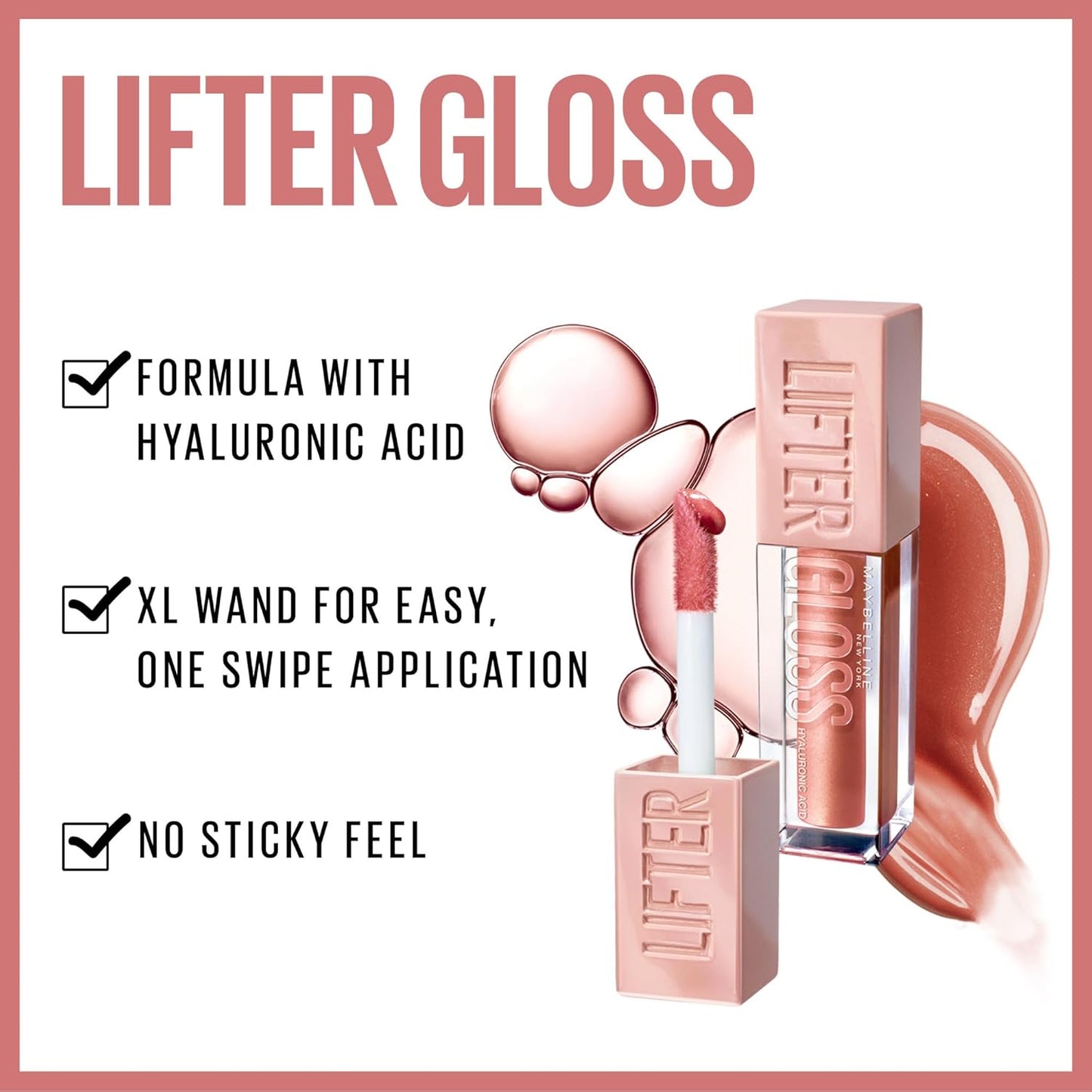 Maybelline Lifter Gloss, Hydrating Lip Gloss with Hyaluronic Acid, High Shine for Plumper Looking Lips, Copper, Terracotta Neutral, 0.18 Ounce