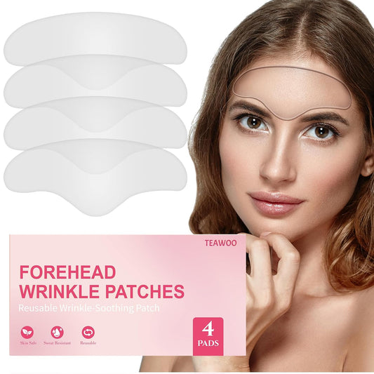 Reusable Forehead Wrinkle Patches | Forehead Wrinkles Treatment | Reusable Silicone Smoothing Pads for Brow Lift | Patches For Wrinkles | Non Invasive Reusable Wrinkle Smoothers | 4 Patches