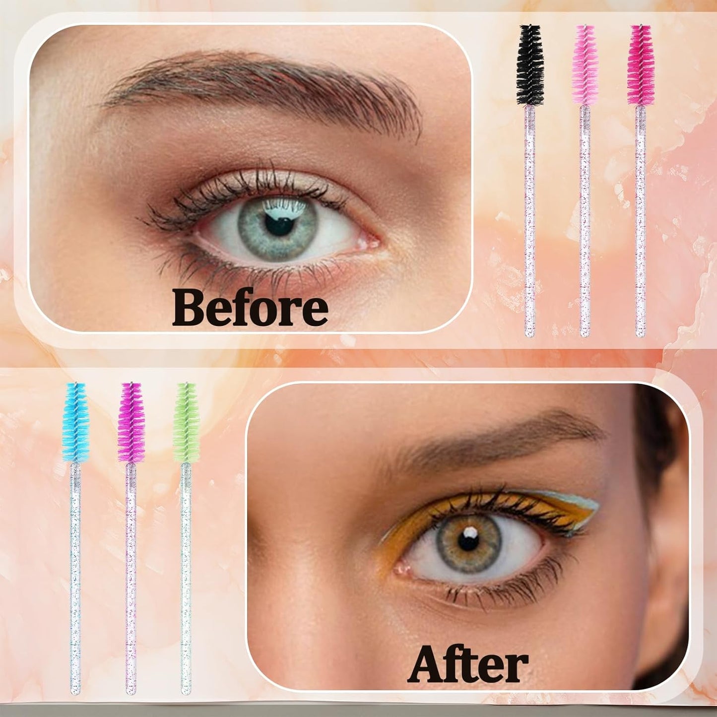 1000 Pcs Disposable Mascara Wands Bulk Mascara Eyelash Brush Spoolies Makeup Applicator Eyelash Wands for Eye Lash Extension, Eyebrow Comb, 3.9 x 0.2 x 0.3 Inch