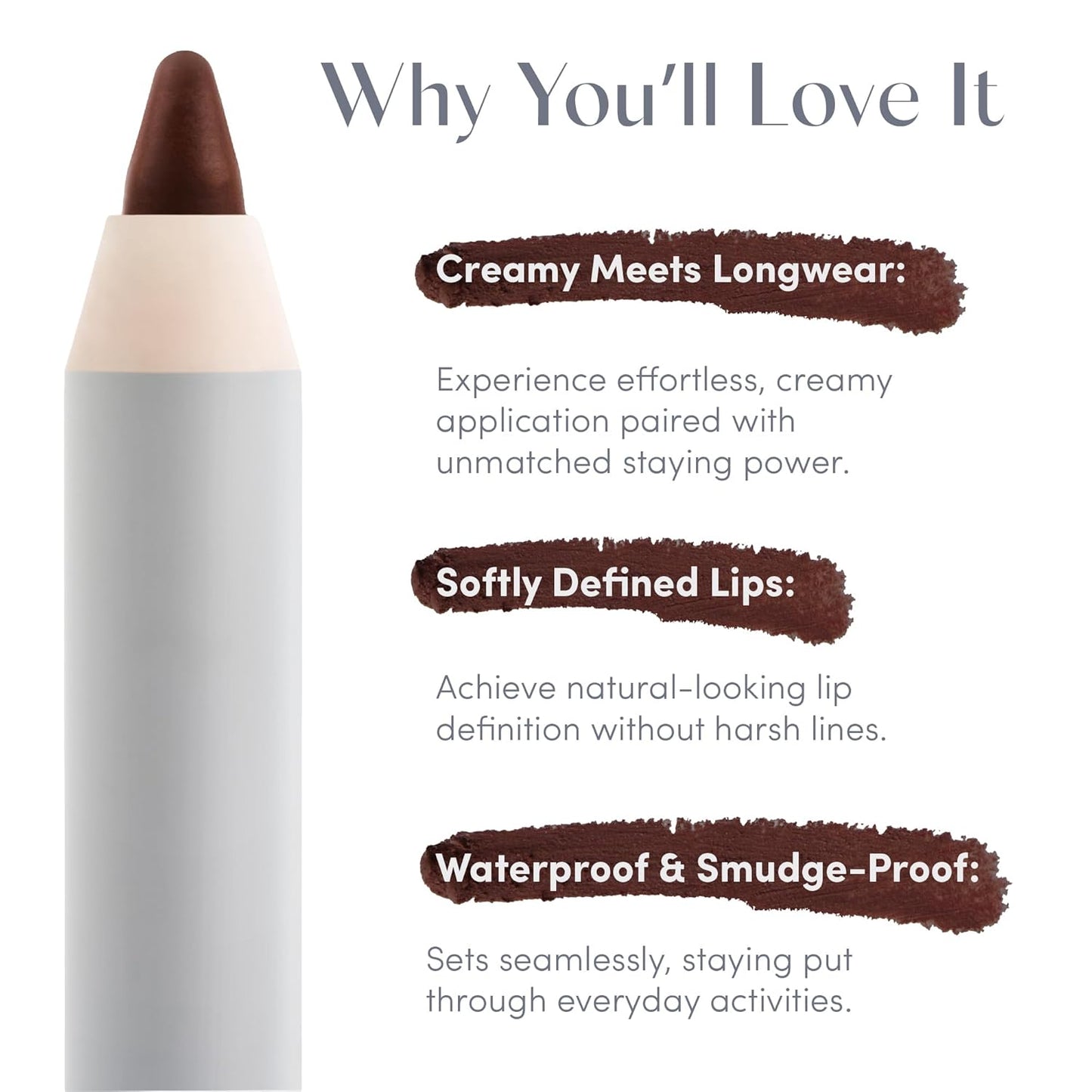 Soft Definition™ Longwear Lip Liner – Smudge-Resistant, Waterproof Precision Pencil for Effortless Shaping – Vegan & Cruelty-Free All-Day Wear Lip Definition (Mocha)