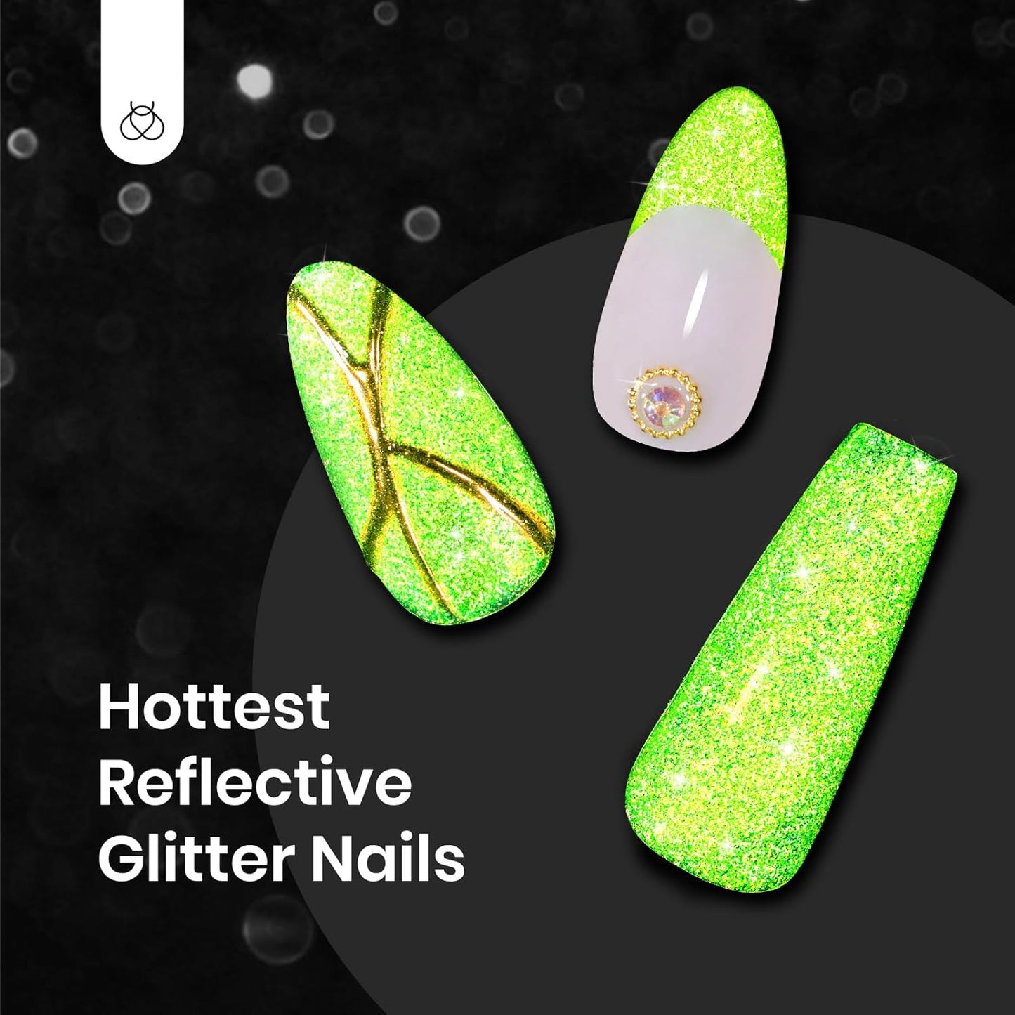 beetles Gel Polish Green Glitter Gel Nail Polish 15ml Reflective Nail Art Manicure Salon DIY at Home Gifts for Women Lime Shock