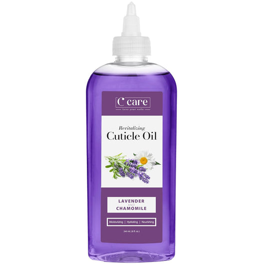 C CARE Lavender and chamomile Cuticle Oil For Nails - Repairs Cuticles Overnight - Moisturizes and Strengthens Nails and Cuticles - 8oz