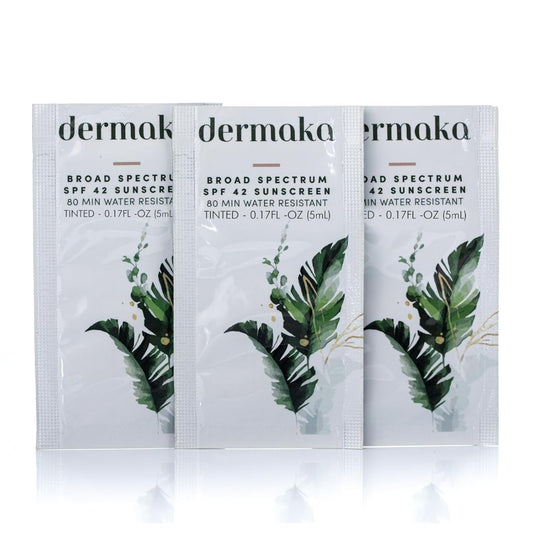 Mineral Tinted Sunscreen SPF 42 for Face – 5ml 25 Packets with Zinc Oxide & Titanium Dioxide – Water Resistant 80 Min – Moisturizes & Soothes – Beach Must Haves, Travel Essentials, Party Favor