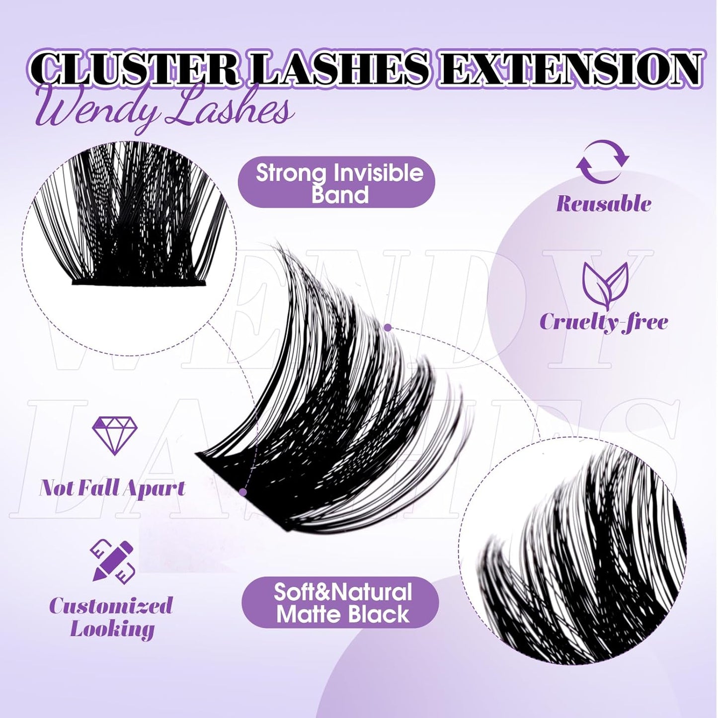 Lash Clusters With Bottom Lashes 356PCS 100D/200D Multi-types Fluffy Lash Clusters C/D Curl Wispy Individual Lashes Spike Volume Cluster Eyelash Extensions By Wendy Lashes(100/200D-0.07D)