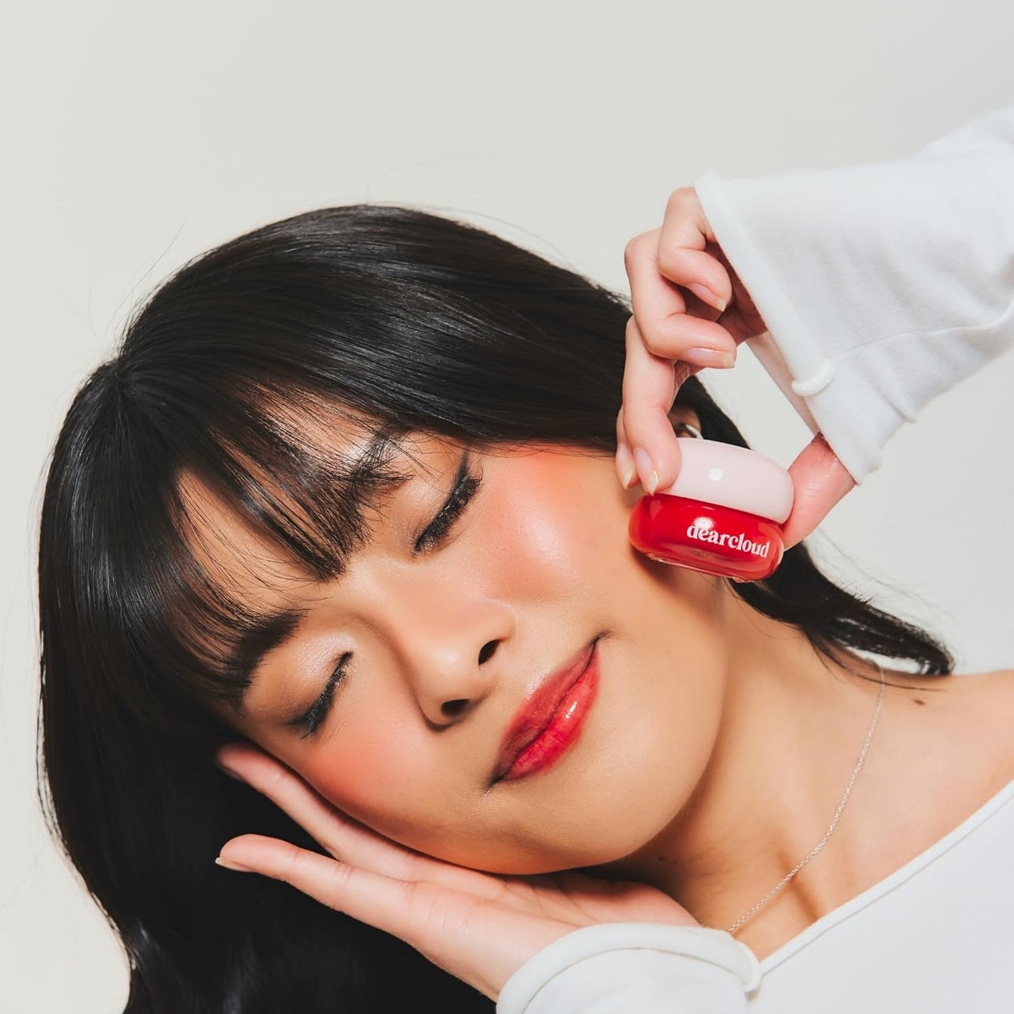 dearcloud Dewy Lip Jam – Hydrating Lip Balm & Gloss with Vitamin E, Korean Skincare (Deep Cherry)