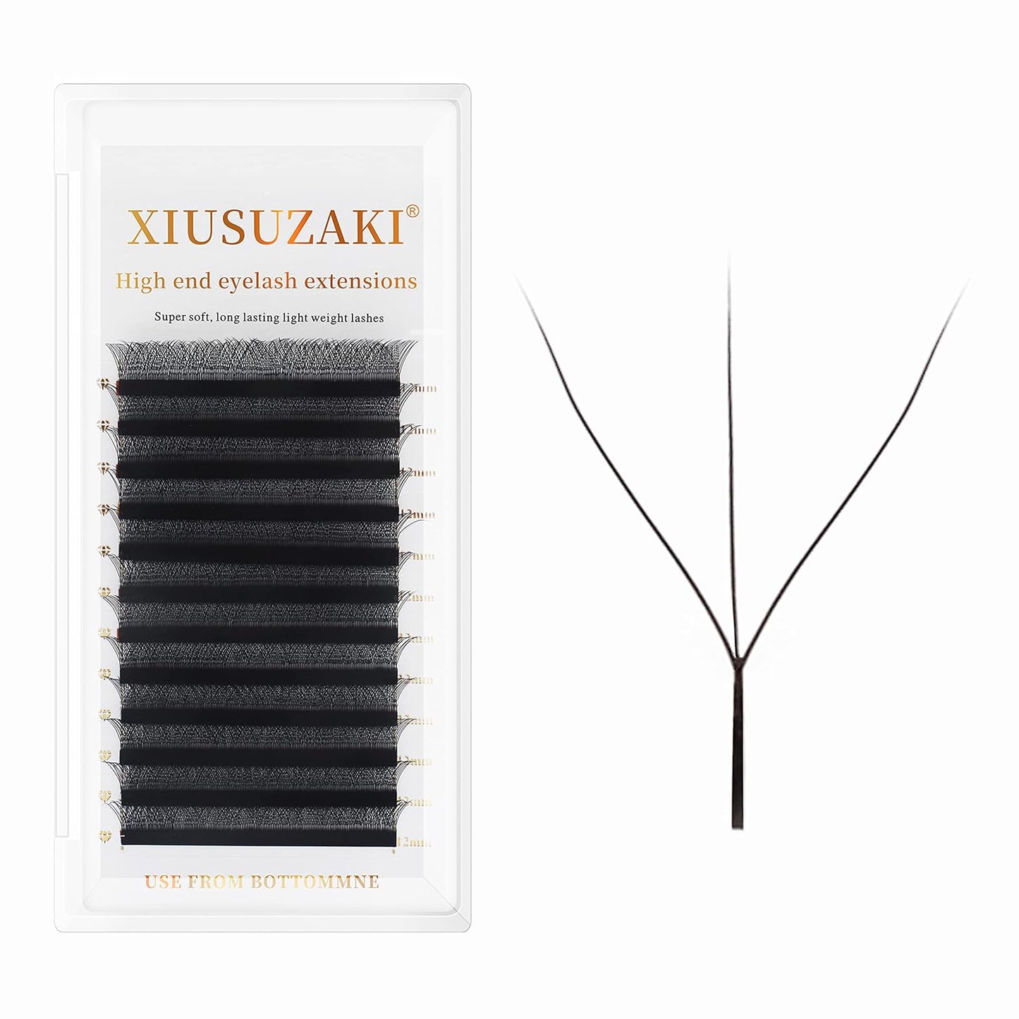 W Eyelash Extension 3D Volume Premade Fans 0.07 D Curl 8-15mm mix Lashes Matte Black Lash Extensions Easy Shape yy Eye Lashes(3D-0.07C-12mm)
