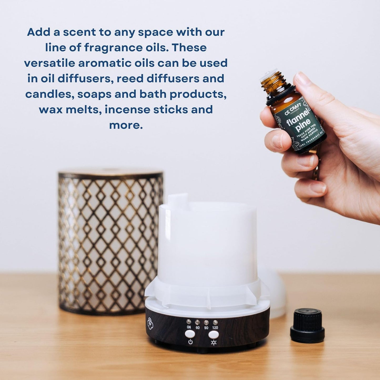 CANDECraftCo Premium Fragrance Oil – Diffuser Oils Fragrances Scented for Home, Candle Soap Making Supplies, Aromatherapy Blends for House (0.34 Fl Oz) (2-Pack, Iced Vanilla Woods)