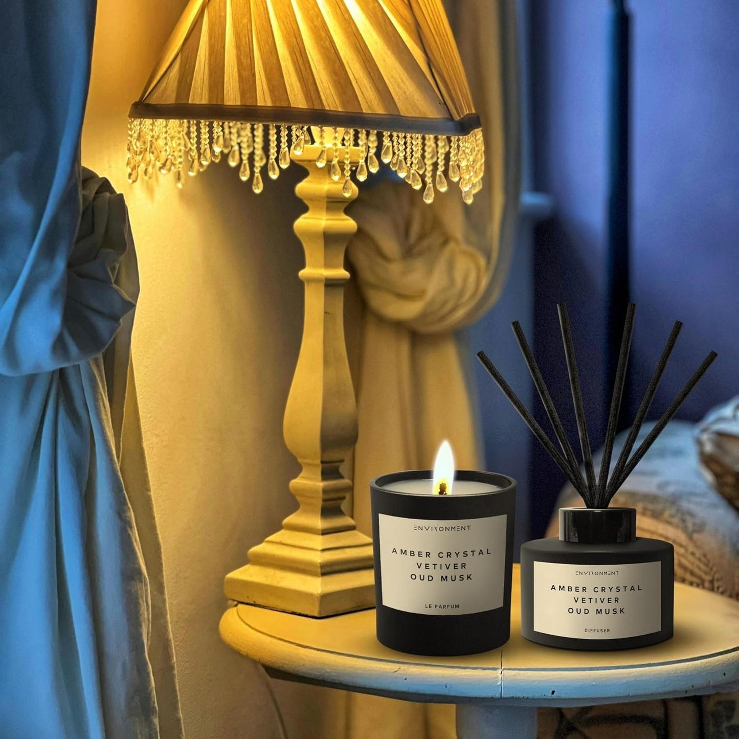 Environment Inspired by Designer Perfume BR540 Reed Diffuser, 200ml Luxury Scented Aromatherapy (Amber Crystal | Vetiver | Oud Musk) Reed Diffusers for Home, Diffusing Oil, Home Fragrance Products