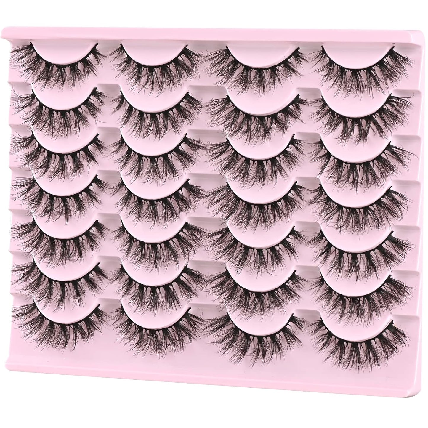 FARRED Lashes Natural Eyelashes Wispy Cat Eye False Lashes Fluffy Fake Eyelash Natural Look 14 Pairs Short Faux Mink Strip Eye Lash Pack for MUA and Beginners Daily Makeup (F4 | 9-16mm)
