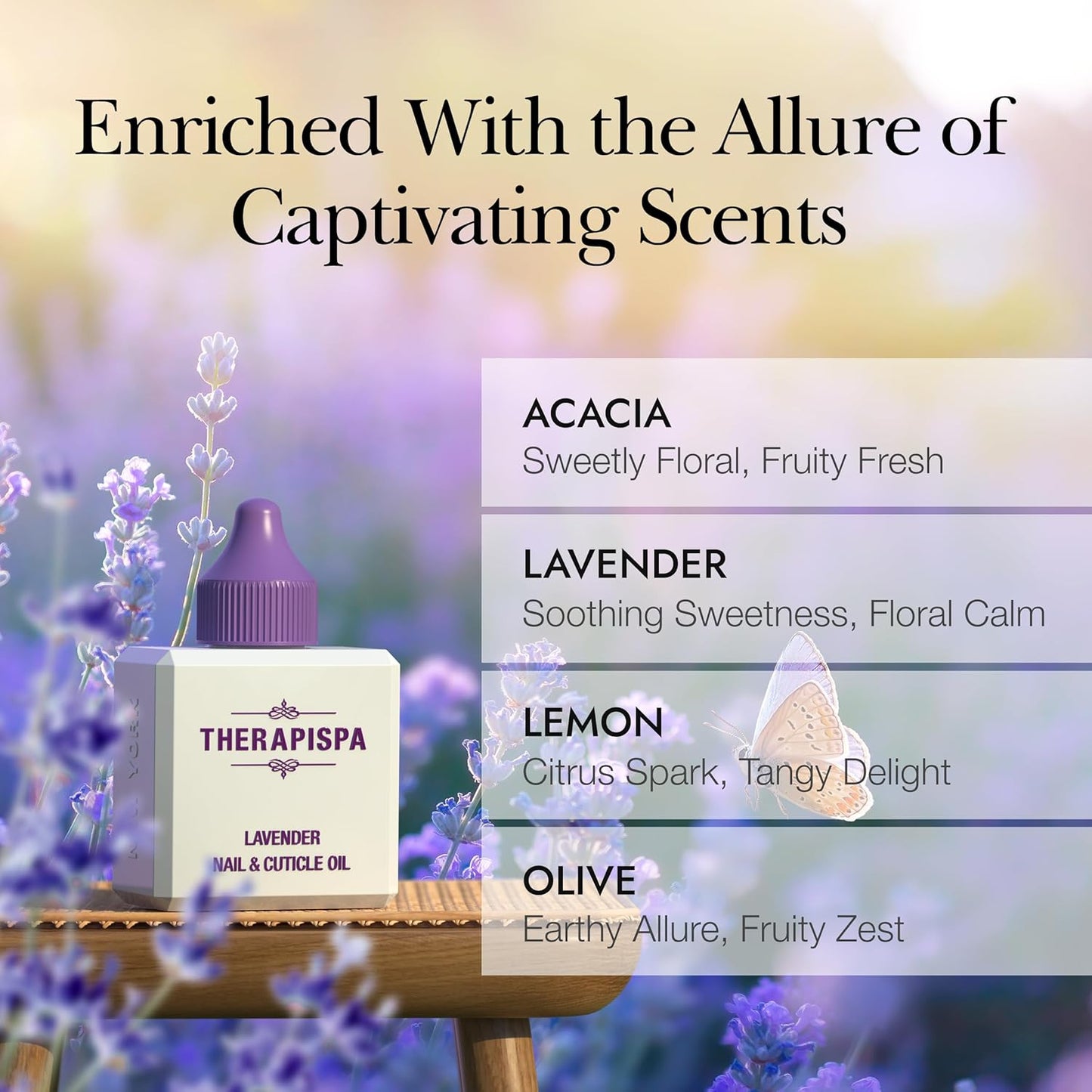 Nail & Cuticle Oil with Avocado, Jojoba, Biotin & Vitamin E – Nourishes Cuticles, Strengthens Nails & Supports Nail Growth (Lavender, 2.0 fl oz)