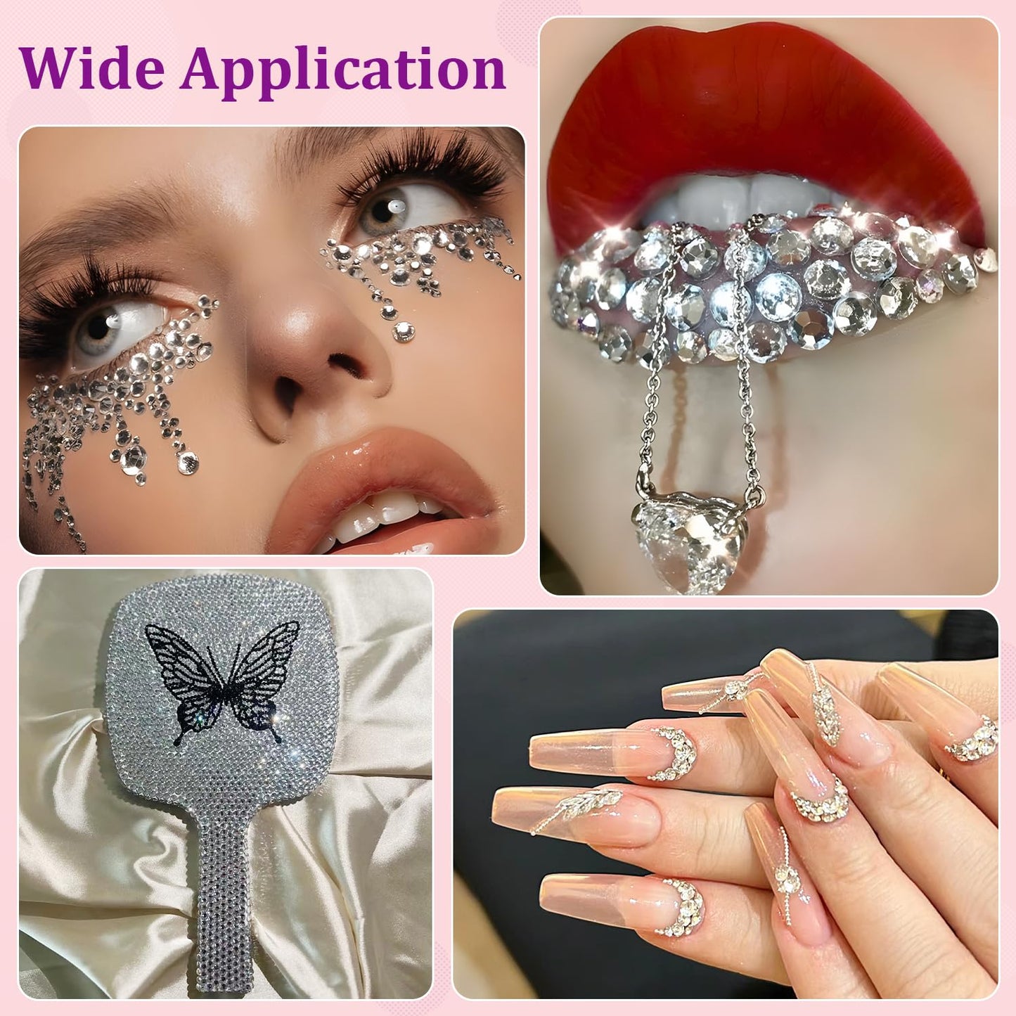 25000Pcs Resin Rhinestones with Tweezers for Crafting, Silver Clear 2-6mm Mixed Sizes Flatback Gems, Bedazzling Crystal for DIY Crafts Clothing Tumblers Mugs Shoes Fabric Decor Nail Art