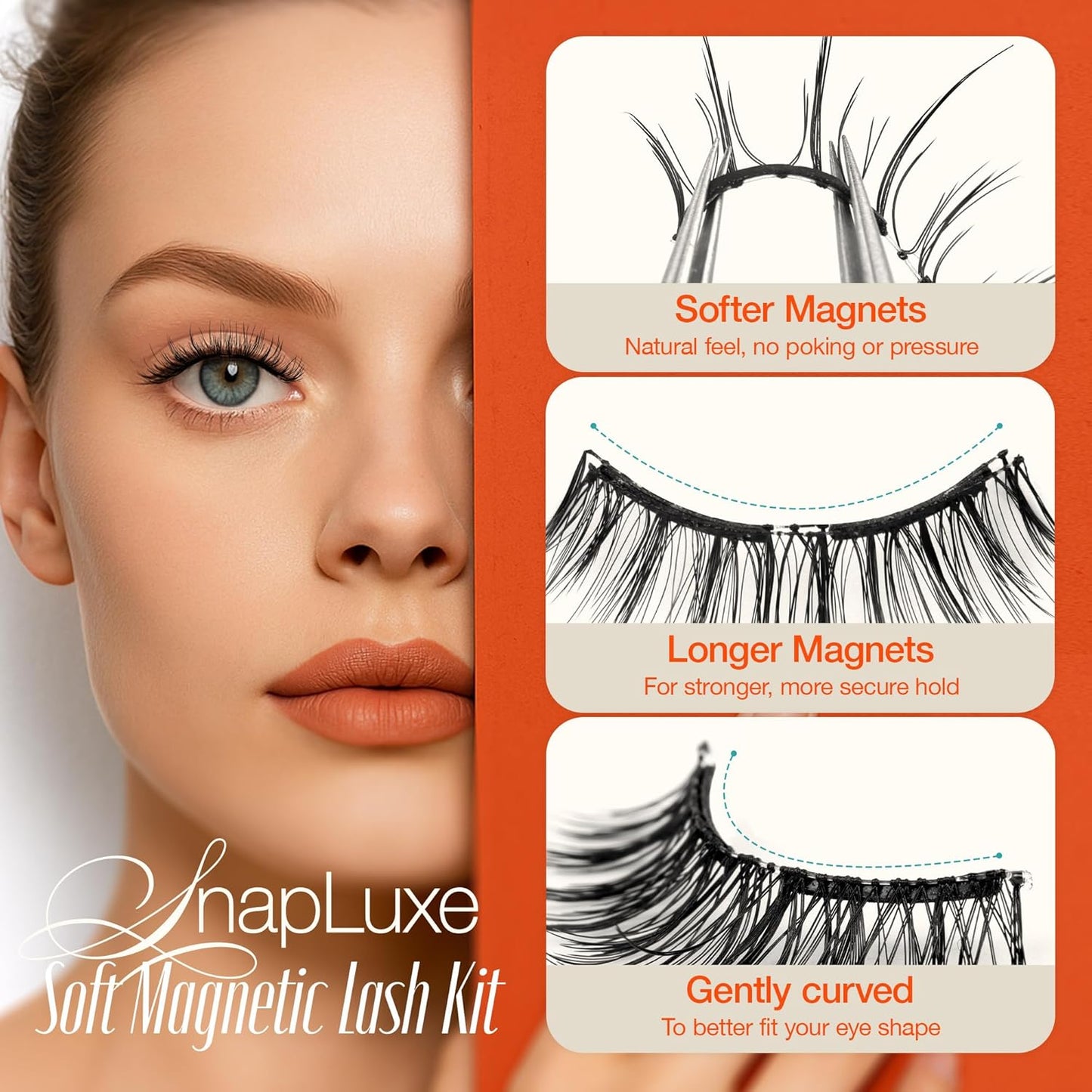 LASHVIEW Magnetic Eyelashes with Applicator, Soft Magnetic Lashes Natural Look Comfortable & Secure Fit Easy to Apply Reusable（XYT01)