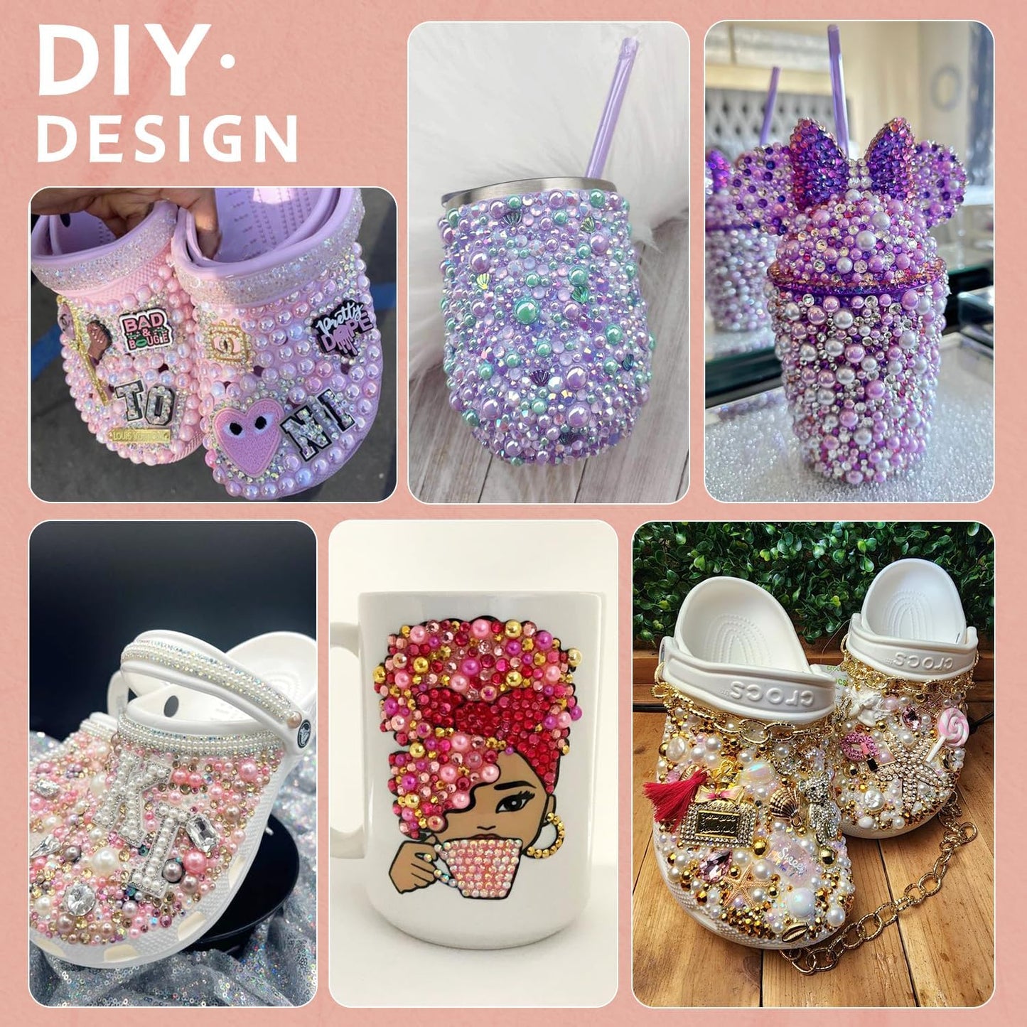 9000PCS Flatback Pearls and Rhinestones for Crafting, Green 3-10mm Resin Rhinestones and Half Pearls for Bedazzling, Nail Art and Dec with 3pcs B7000 Jewelry Glue, Tweezer and Pickup Pencil