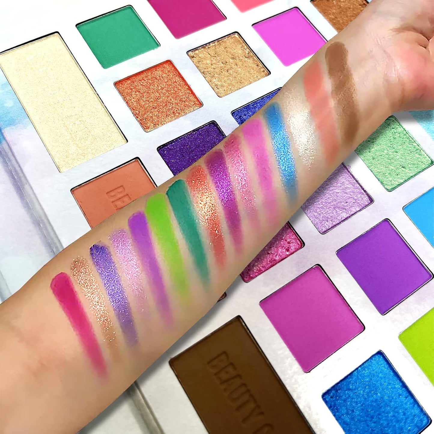 82 Vibrant Shades Makeup Palette - Matte, Shimmers, Glitters, Blush, Highlighter, Contour - Highly Pigmented Beauty Kit for Eye and Face - Perfect for Creating Bold and Unique Looks