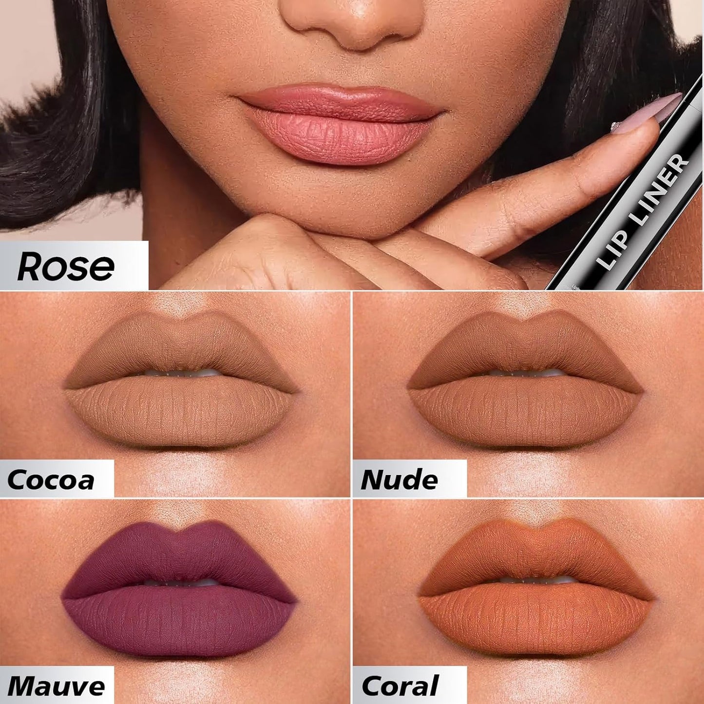 Lip Stain Peel Off - Waterproof Comfortable Vivid Color Peel Lip Liner Non-Stick Cup, Lip Tattoo Peel Off for Beauty & Charming Lip Makeup with All-Day | Vegan and Cruelty Free (#03 Rose)