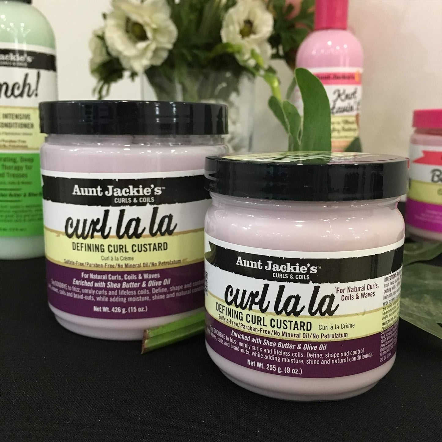 Aunt Jackie's Curl La La, Lightweight Curl Defining Custard, Enriched with Shea Butter & Olive Oil, Basic, 15 Ounce (Pack of 3)