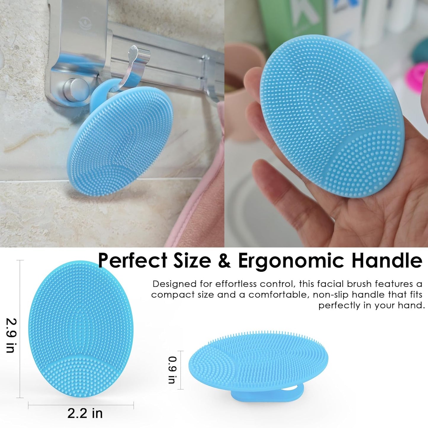 6 Pack INNERNEED Silicone Face Scrubber for Deep Cleansing and Exfoliation – Soft Facial Cleansing Brush, Gentle for All Skin Types, Blackhead & Acne Pore Care