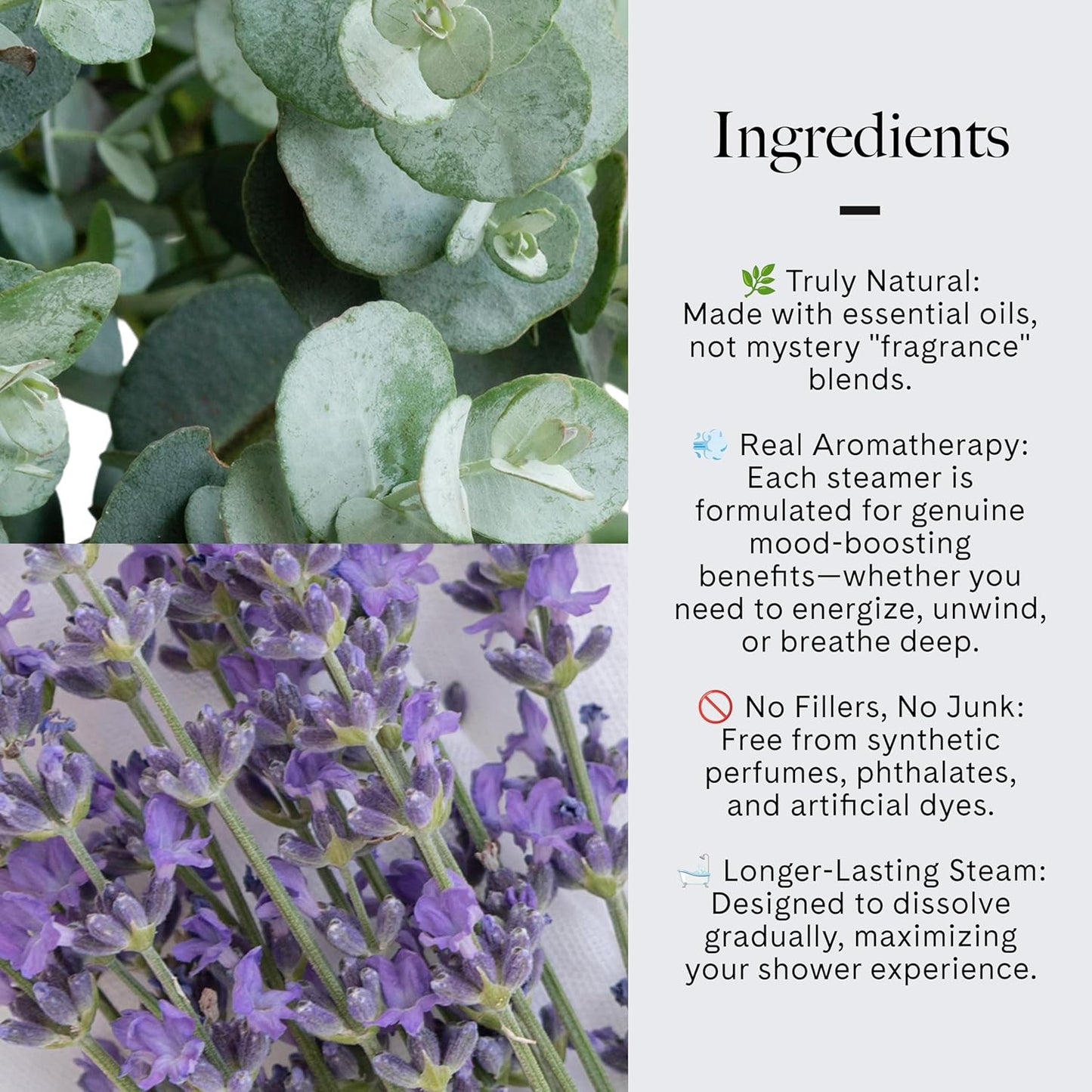 Esker - Aromatic Shower Steamer Refill Pack | Vegan, Cruelty-Free, Clean Beauty (6 Lavender Eucalyptus, NO Holder)