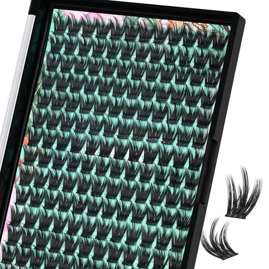 Lash Clusters Wet Look 168Pcs Eyelash Cluster Ultra-Thin Lash Band Eyelashes Extensions Spiky Anime Wide Span Lashes(Orchid,D-14mm)