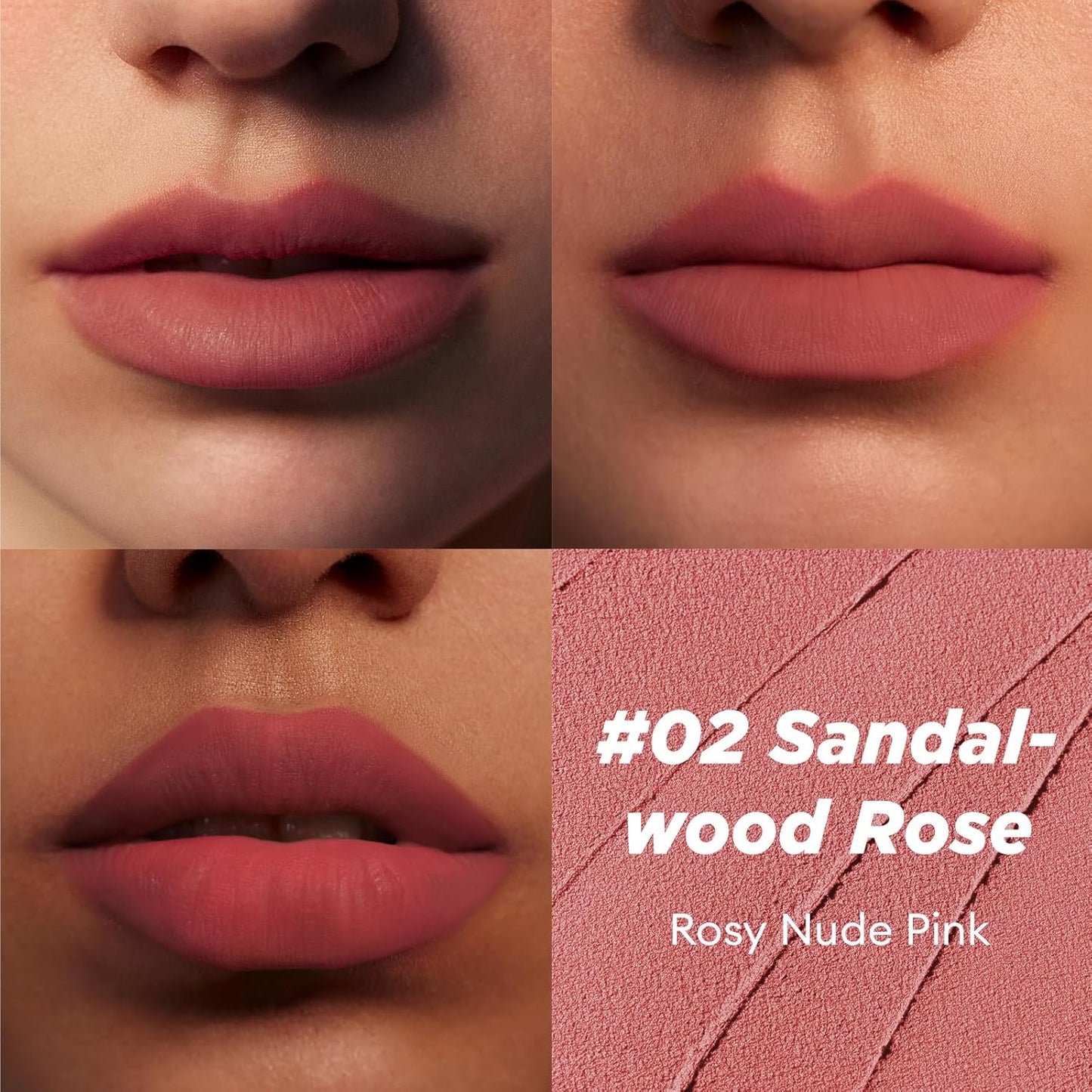 ITY Velvet Matte Finish Lip Stain-Mousse Textured Pudding Pot Lip Clay with Brush, Nude Shade, Dual-Use as Lipstick and Blush, Conceals Lip Lines, Rich Pigment, 0.21 oz (6g) in Sandalwood Rose