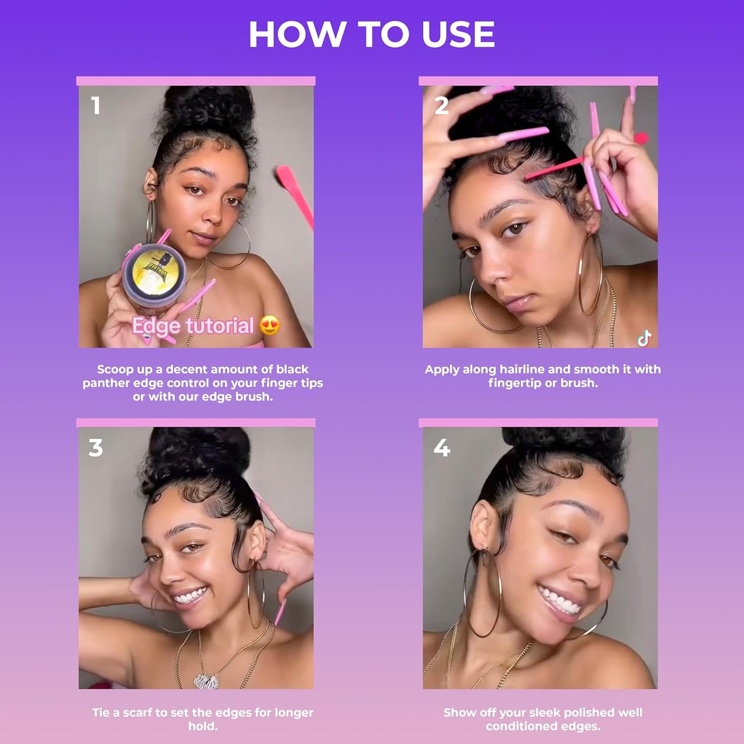 DIAMOND EGDES BLACK PANTHER STRONG Styling Gel. Great for Curly Hair, 8 Ounce