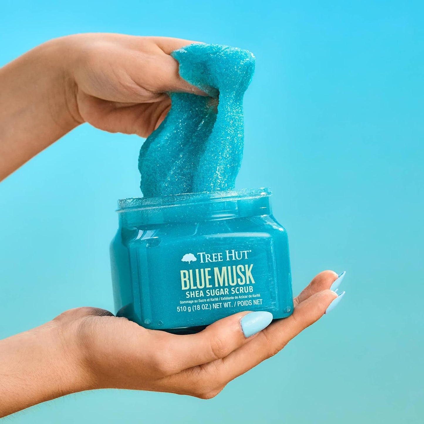 Tree Hut Blue Musk Shea Sugar Scrub | Exfoliating Body Scrub Removes Dead, Dry Skin for a Soft & Hydrated Feel | Nourishing Essential Body Care | 18 fl oz.