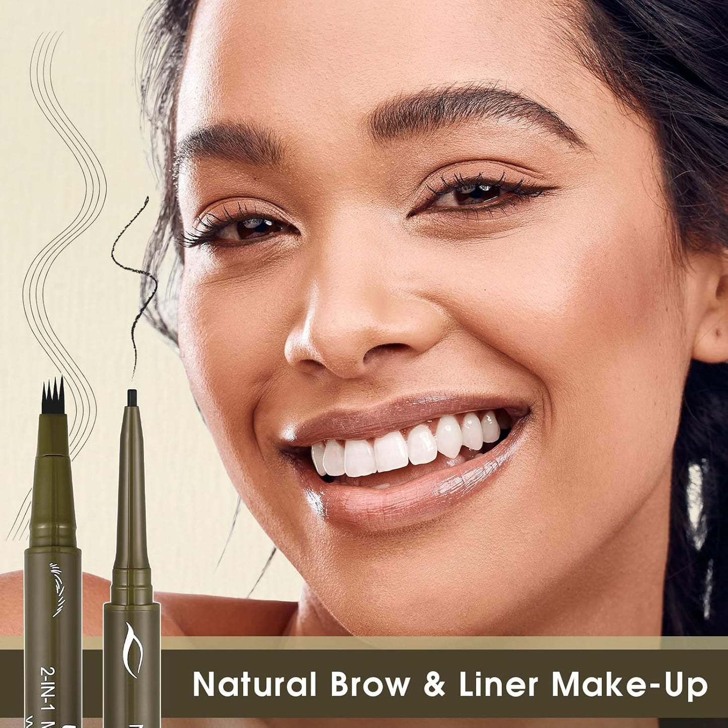 UCANBE Eyebrow Pen, Dual-Ended Eyebrow Pencil with 4-Fork-Tip & Gel Eyeliner for Women, Eye Brow Pen with Gel Eyeliner Pencil, Microblading Eyebrow Pencils with Hair Like Strokes, Light Brown/Blonde