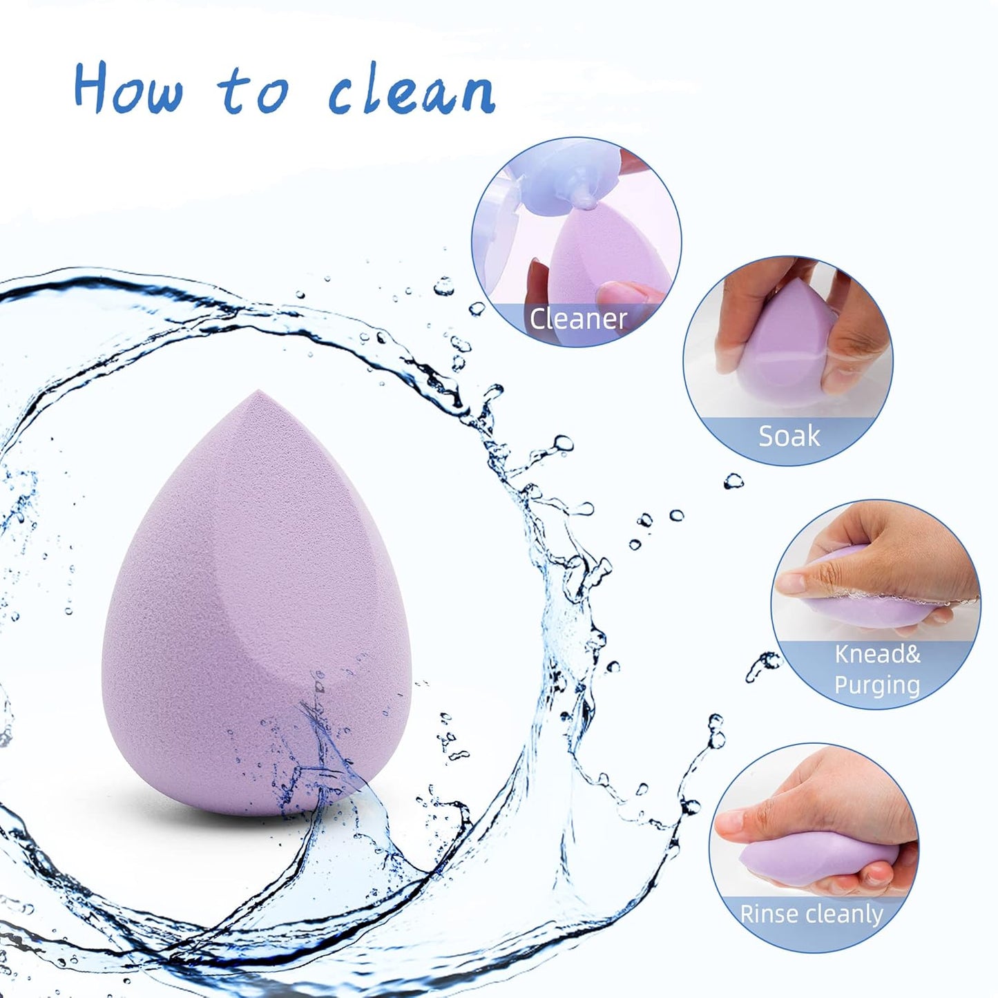 COSTICA Makeup Sponge, 8 Pcs Beauty Blender for Foundation Blending Sponge, Multi-colored Makeup Blender with Storage Box, Flawless for Liquid Cream and Powder