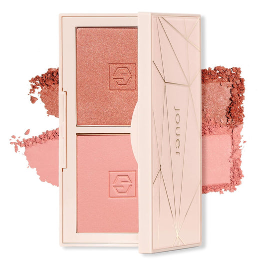 Jouer Blush Bouquet Duo Deluxe Mini 2 Shade Blush Palette High Pigment Powder Natural Flush Beauty Cosmetics Vitamin E Talc-Free Paraben, Gluten & Cruelty Free