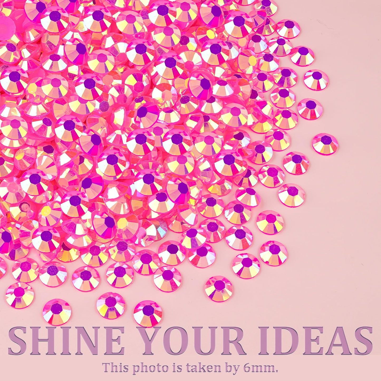 Resin Jelly Rhinestones for Crafting with B7000 Jewelry Glue, 2 Boxes Hot Pink AB Flatback Crystals with 3Pcs 10ml Glue, Bedazzling Non Hotfix Gems for DIY Tumblers Clothing Shoes Manicure