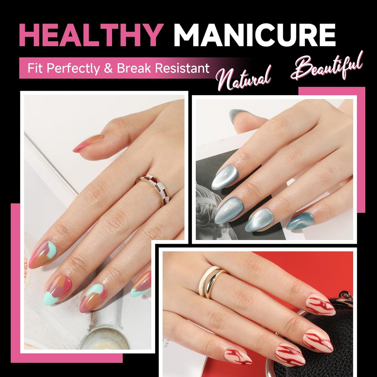 UNA GELLA Short Almond Nail Tips, 312pcs Short Almond Gel Nail Tips Shape Pre Etched Press On Nails Clear Acrylic Fake Nails No C Curve for Full Cover Nails Extension Home Art DIY Salon 12 Sizes