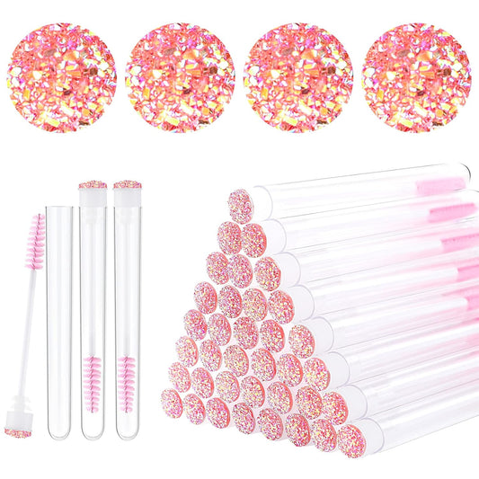 20pcs Eyelash brush Lash Wand Makeup tool Eyelash Extension supplies Cleaning brush Diamond Mascara star l pink