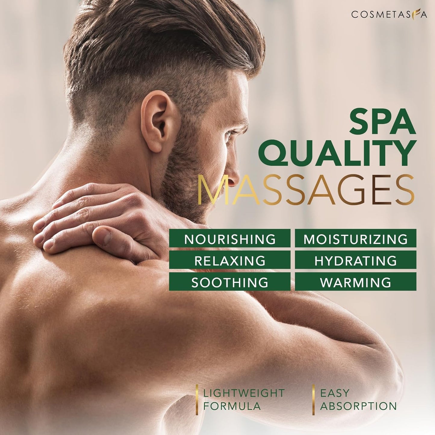 Cosmetasa Sore Muscle Massage Oil for Massage Therapy – All Natural, Cruelty-Free Full Body Massage Oils for Muscle Relaxing & Joint Comfort – Arnica Extract with Chamomile & Lavender Oil (16.9 oz)