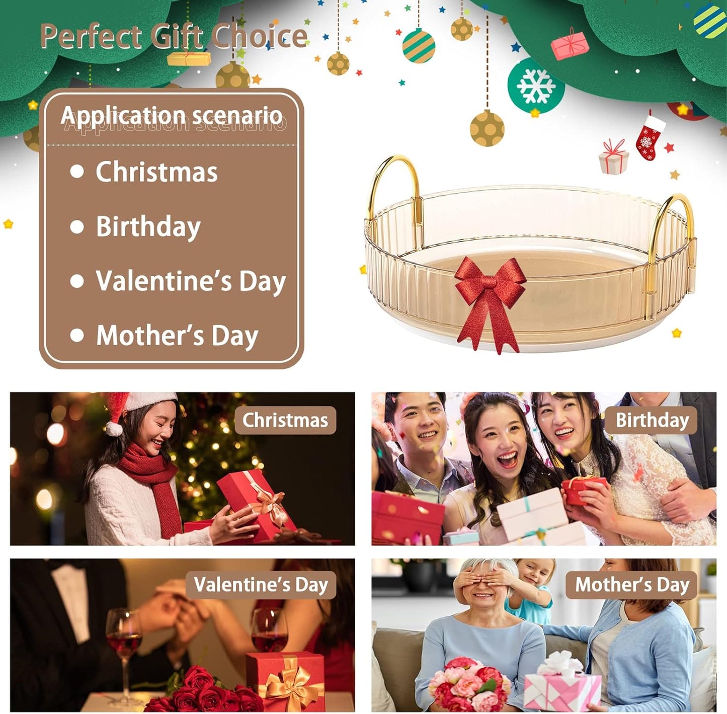 Rotating Makeup Organizer for Vanity, High-Capacity Skincare Clear Make Up Storage Perfume Organizers Cosmetic Dresser Organizer Countertop 360 Spinning (Gold, 1 Tier)