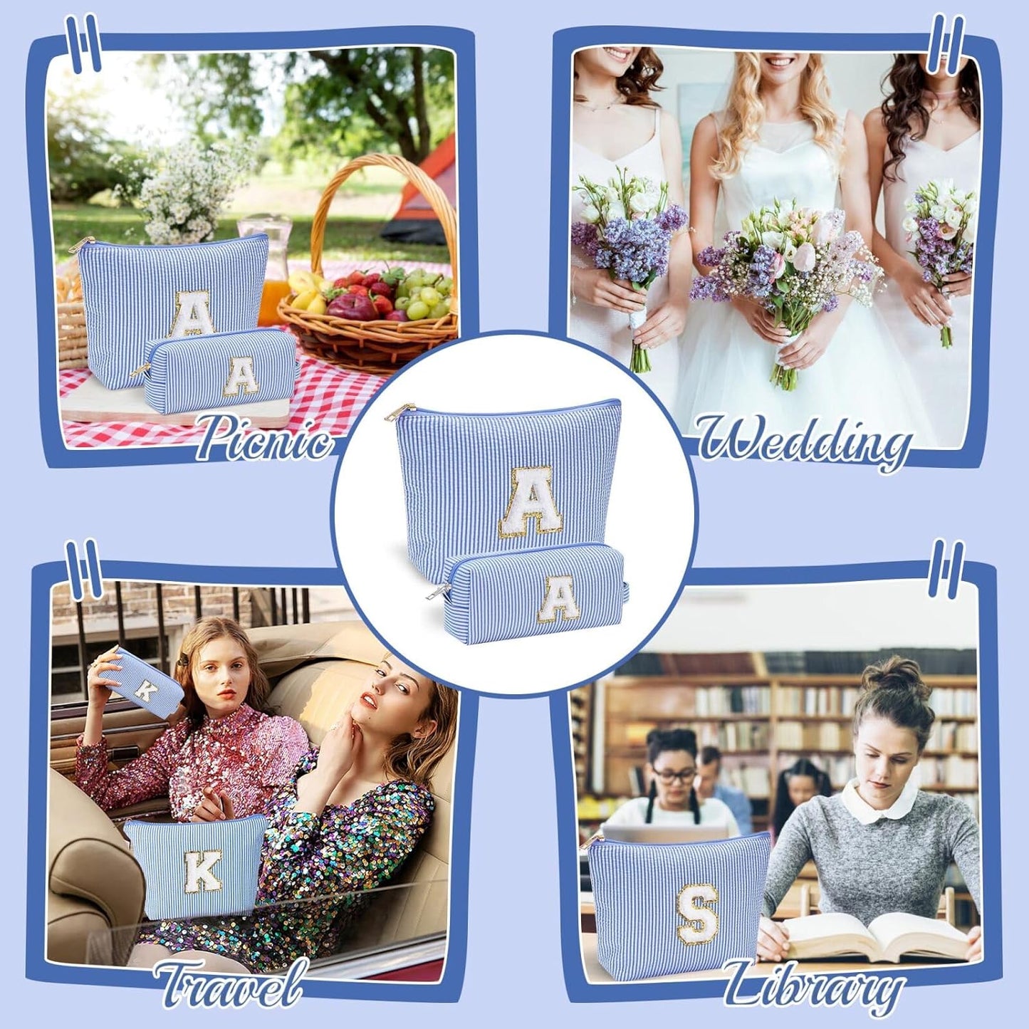 YOOLIFE Birthday Gifts for Women Her, Make Up Bag Pouch Cosmetic Travel Bag Bridesmaid Makeup Bag Toiletry Bag Wife Birthday Gifts Ideas Boss Day Gifts Wedding Gifts Daughter Gifts Hostess Gifts Z