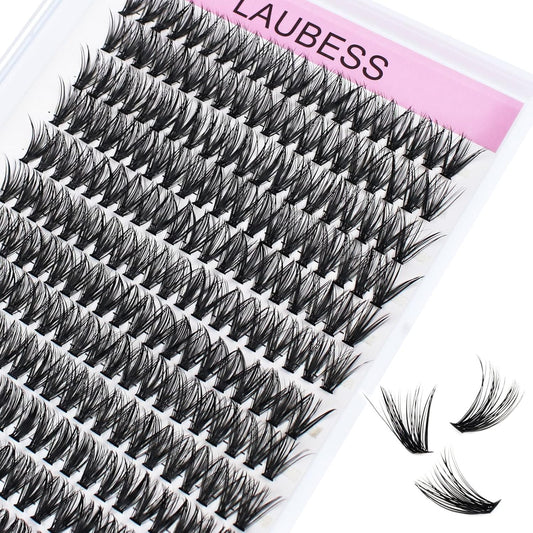 Eyelash Clusters LAUBESS Lash Clusters Individual Lashes DIY Cluster Eyelash Extensions DIY at Home Waterproof Cluster Lashes (40D-D-13)