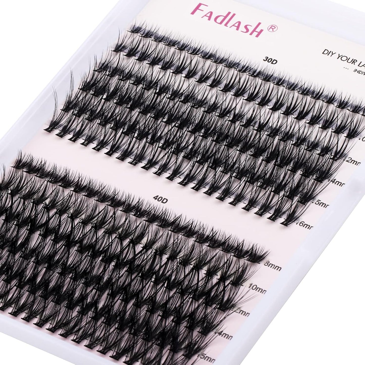 Lash Clusters Individual Lashes Cluster Mixed Tray Lash Clusters DIY Eyelash Extensions Individual Cluster Lashes Self-application at Home (30D+40D-0.07C,8-16mm)