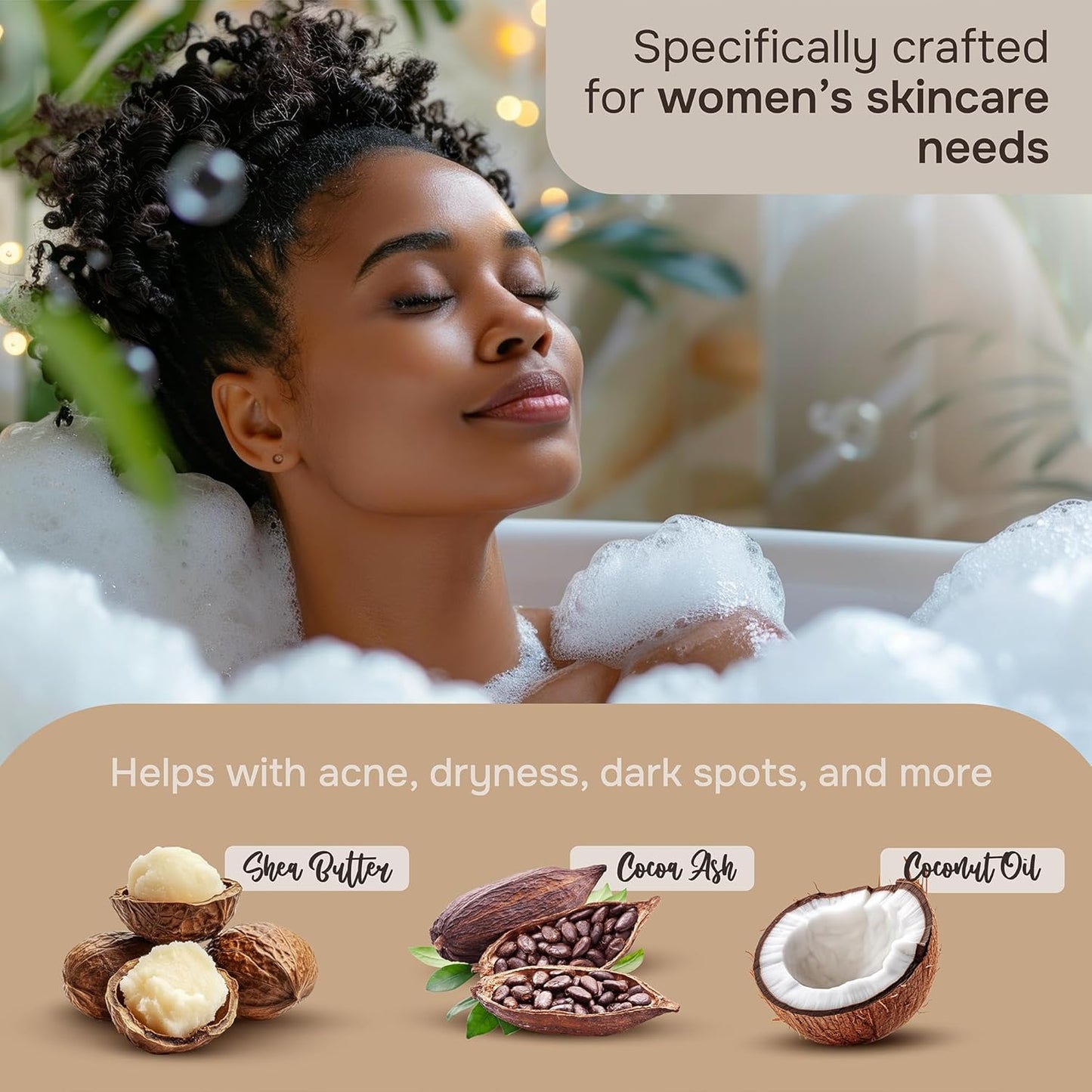 African Black Soap Body Wash, 12 oz – Sulfate‑Free, Vegan Cleanser with Shea Butter – Soothing, Detoxifying Shower Gel for Men & Women