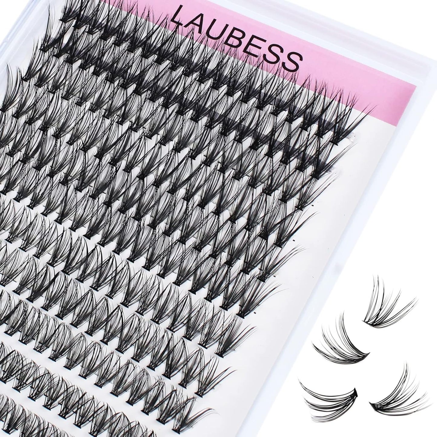 Lash Clusters LAUBESS Individual Lashes Waterproof Eyelash Clusters Mixed Tray Cluster Eyelash Extensions Soft Cluster Lashes for Beginners(30D-0.07D-16)