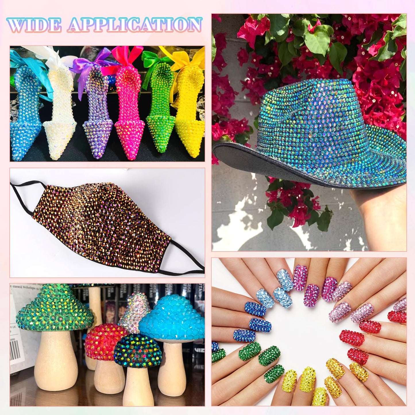 16000Pcs Resin Rhinestones for Bedazzling with B7000 Jewelry Glue, 4MM Colorful Gems Flatback Rhinestones for Crafting, Crystal for DIY Crafts Clothing Tumblers Mugs Shoes Fabric Decor Nail Art