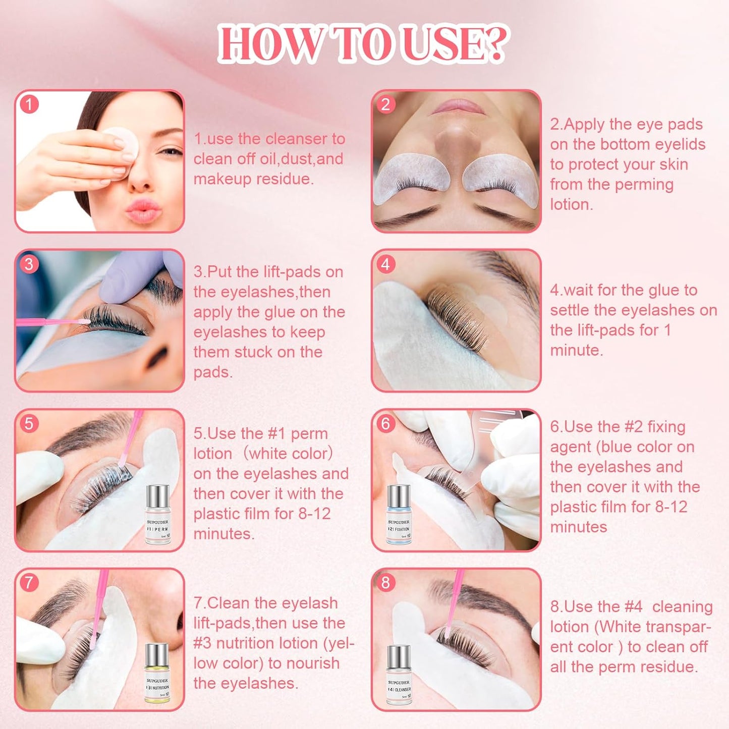 2025 Lash Lift kit Eyelash perm kit,SUPGUDER Professional Eyelash Curling Lash Extension Set,Lash Lifting Tools Suitable for Salon