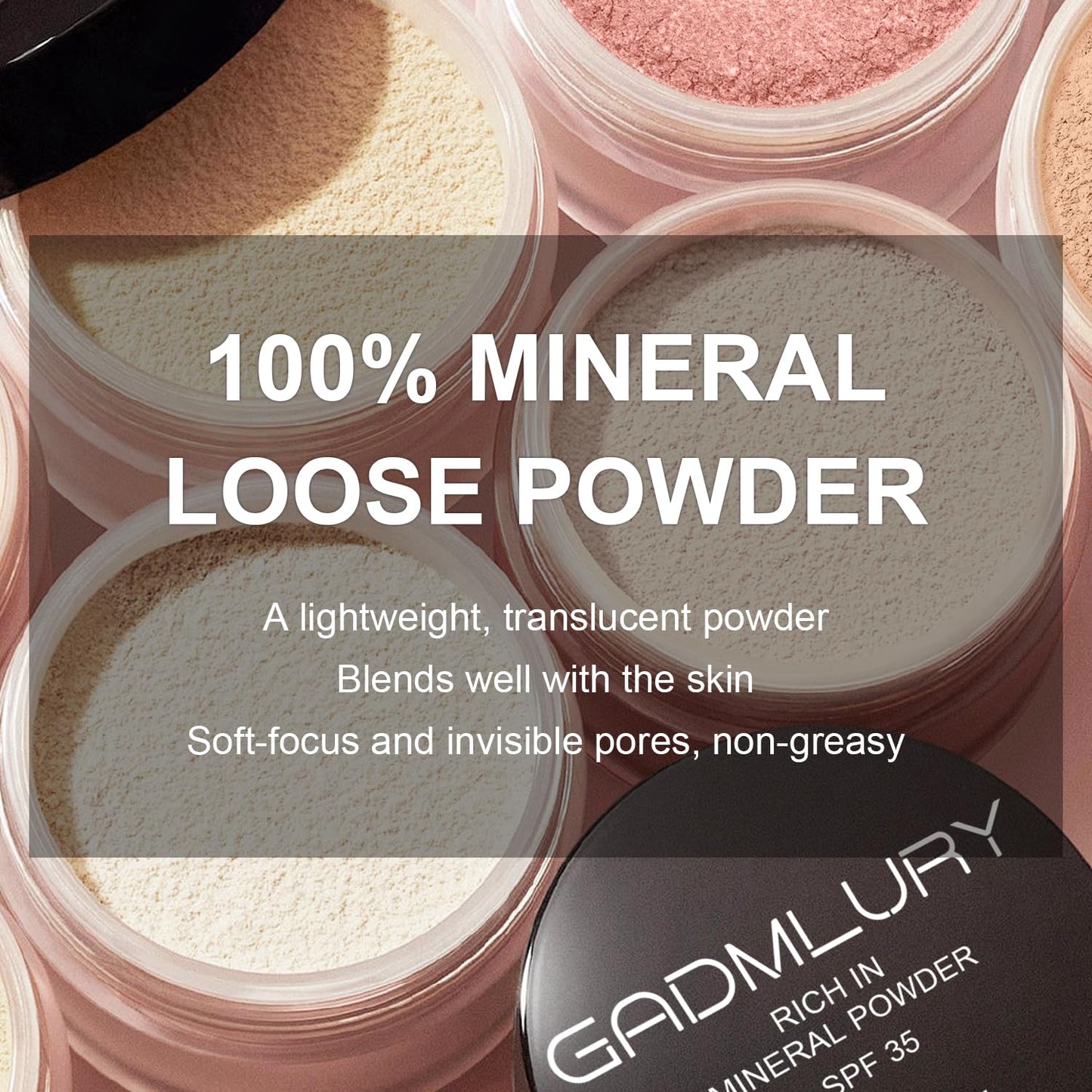 Mineral Setting Powder, SPF 35, Sunscreen Fair Face Loose Blurring FinishingPowder, Sheer Coverage, Weightless and Oil Control, Extend Base Makeup(#02 Fair Setting Makeup)