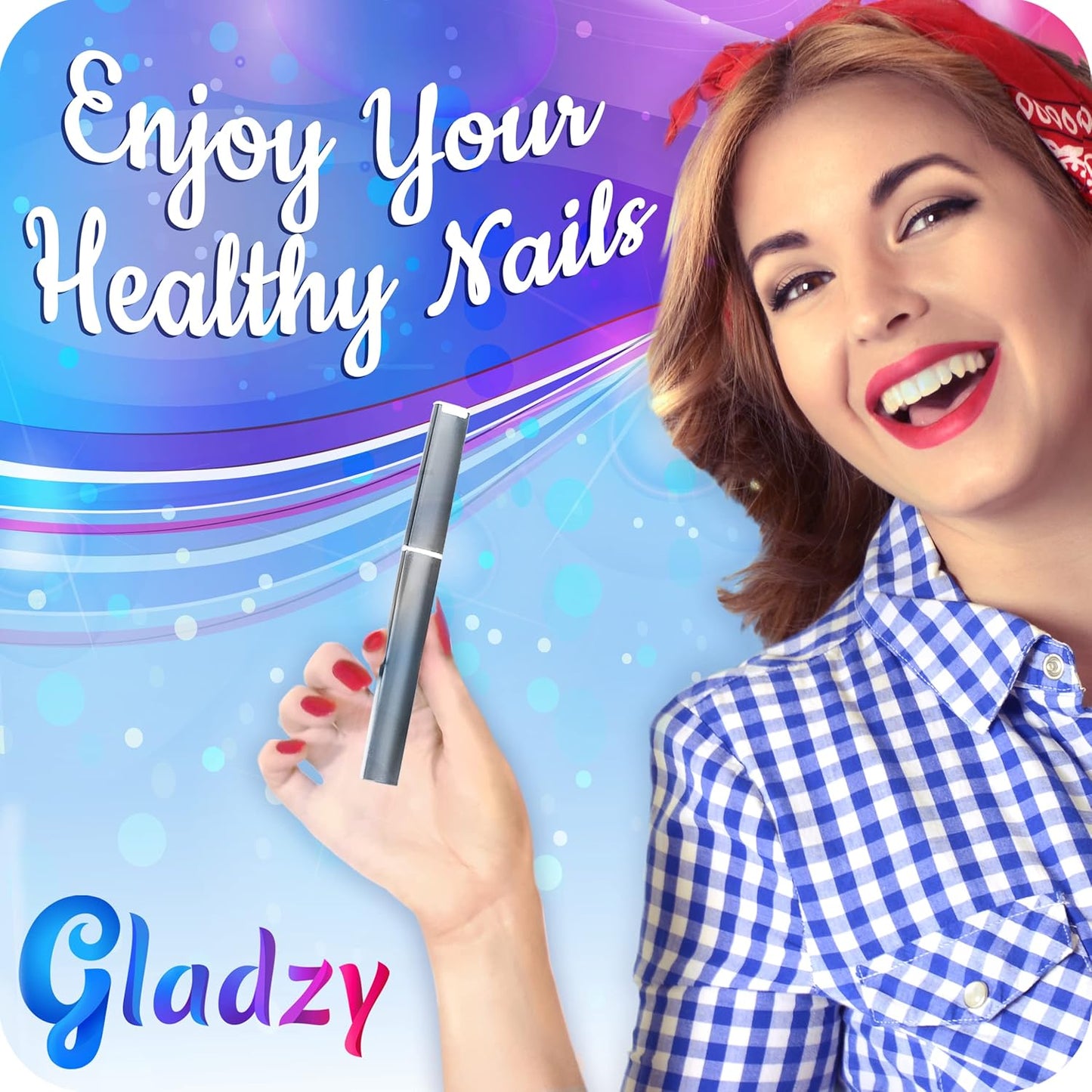 GLADZY Czech Glass Nail File with Case – Double Sided Crystal Nail File for Natural Nails, Dual Grit Coarse & Smooth Sides, Etched Bohemian Glass Manicure Tool, Professional Care, Ethically Made in EU